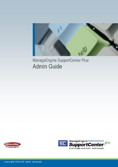 ManageEngine SupportCenter Plus Administrator Guide - cover page