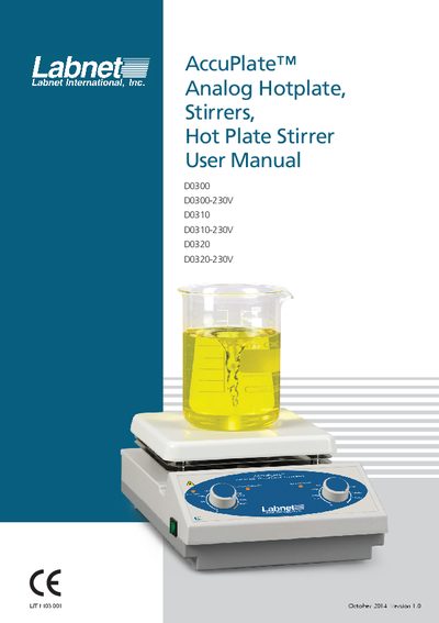 Labnet AccuPlate Analog Hotplate Stirrer User Manual