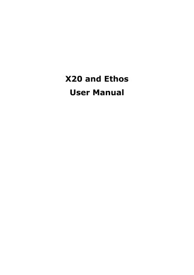 FrSky X20 and Ethos User Manual