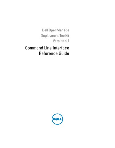 Dell OpenManage Deployment Toolkit Version 4.1 CLI Reference Guide