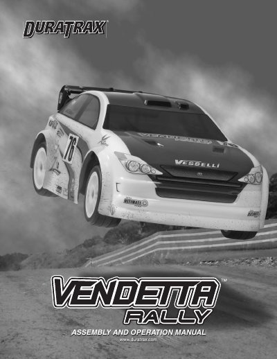 Duratrax Vendetta Rally R/C Car Assembly and Operation Manual - cover page