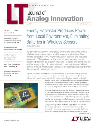Linear Technology LTC3588-1 Piezoelectric Energy Harvesting Power Supply Application Note - cover page