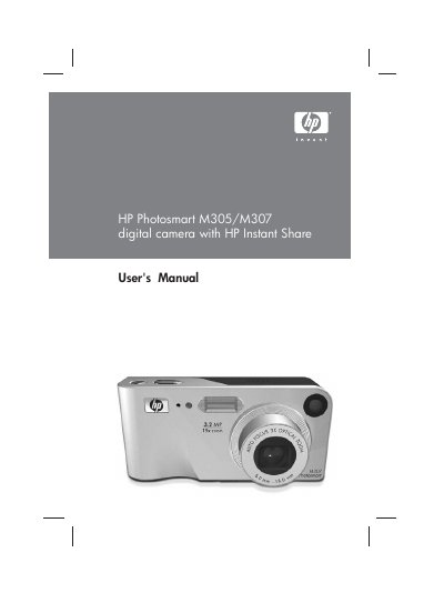 HP Photosmart M305/M307 Digital Camera User Manual - cover page