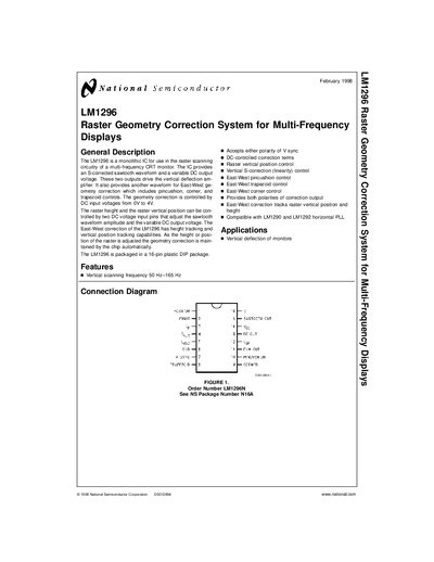 National Semiconductor LM1296 handbook - cover page