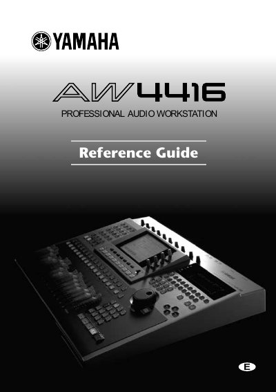 Yamaha AW4416 Professional Audio Workstation Reference Guide - cover page