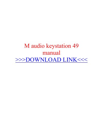 Maudio Keystation 49 Manual - cover page