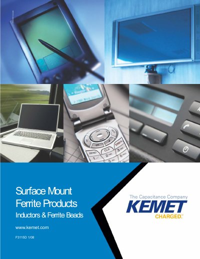 KEMET F3115D Surface Mount Ferrite Inductors & Ferrite Beads Product Leaflet - cover page
