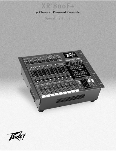 Peavey XR800F+ Powered Sound Reinforcement Mixing Console Operating Guide - cover page