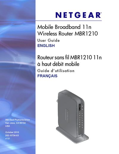 Netgear MBR1210 Mobile Broadband 11n Wireless Router User Guide