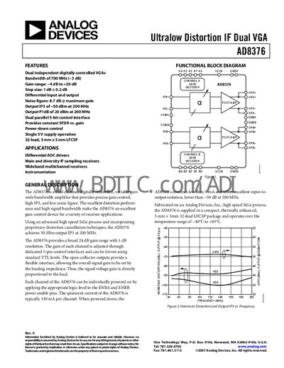 Analog Devices AD8376 Datasheet - cover page