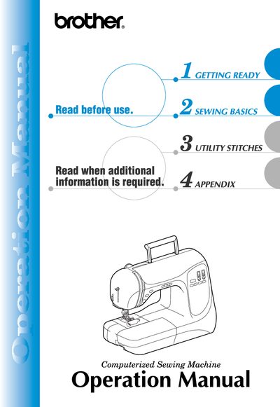Brother NX-200 Computerized Sewing Machine Operation Manual - cover page