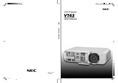 NEC VT45 Projector User Manual - cover page