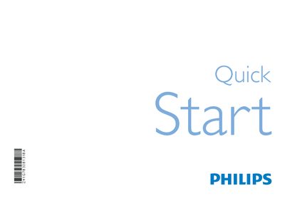 Philips Television Quick Start Guide - cover page