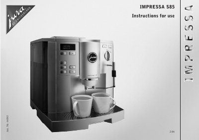 Jura Impressa S85 User Manual - cover page