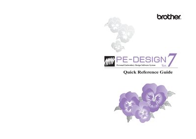 brother PE-DESIGN Personal Embroidery Design Software System Ver.7 Quick Reference Guide  - cover page