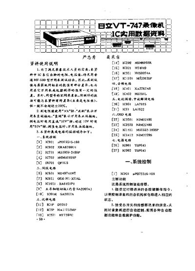 HITACHI VT-747 vcr User Manual - cover page