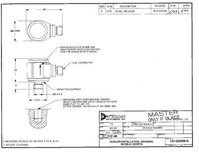 Dytran 3035M18 Accelerometer Datasheet - cover page