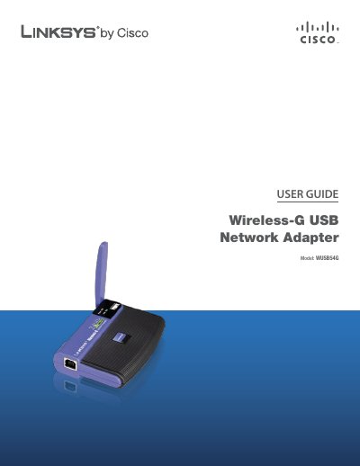 Linksys WUSB54G Wireless-G USB Network Adapter User Guide - cover page