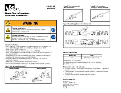 Ideal Industries -682S Metal Flex-Connector Installation Instructions - cover page