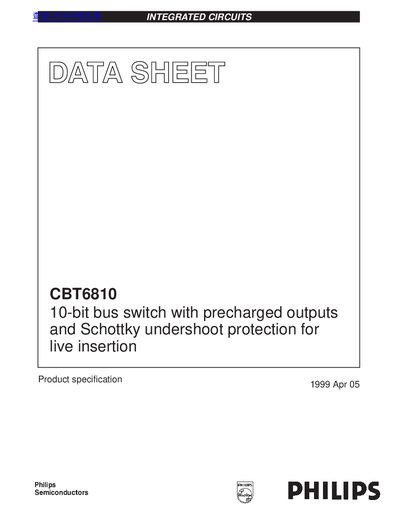 Philips CBT6810 10-bit Bus Switch Datasheet - cover page