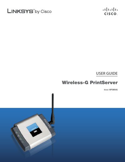 Linksys WPSM54G User Guide - cover page