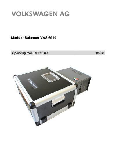 AVL DiTEST VAS 6910 Module Balancer Operating Manual