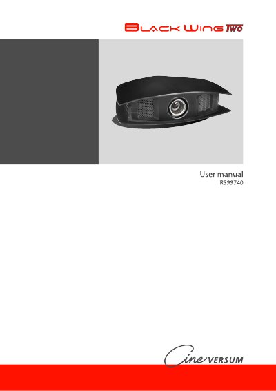CineVERSUM BlackWing Two Projector User Manual - cover page