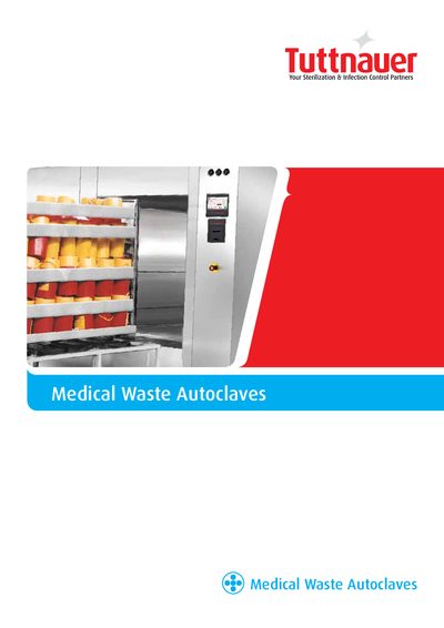 Tuttnauer Medical Waste Autoclaves Product Leaflet - cover page