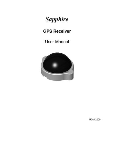 RoyalTek RGM-2000 GPS Receiver User Manual - cover page