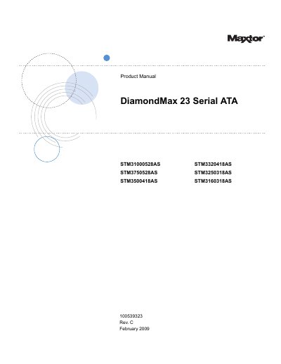 Seagate DiamondMax 23 Serial ATA Hard Drive Product Manual - cover page