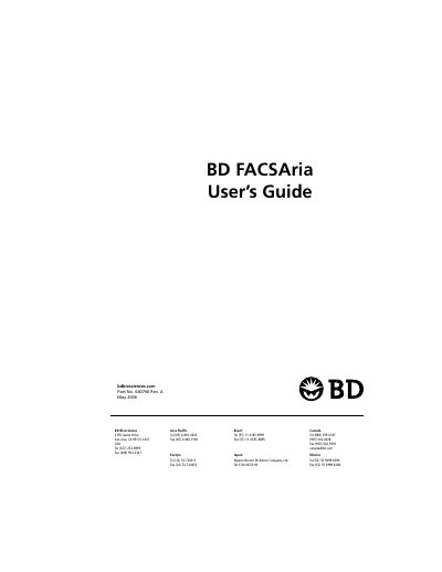 BD FACSAria User Guide - cover page