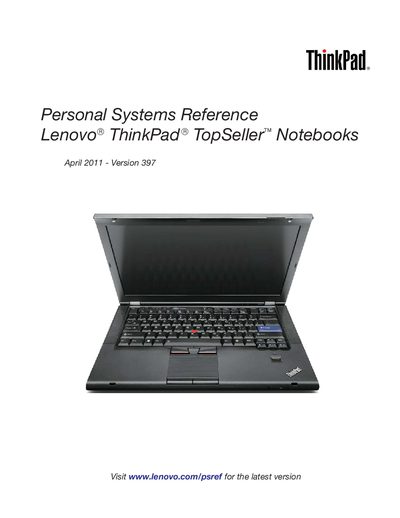 Lenovo ThinkPad L412 Notebook Reference Manual