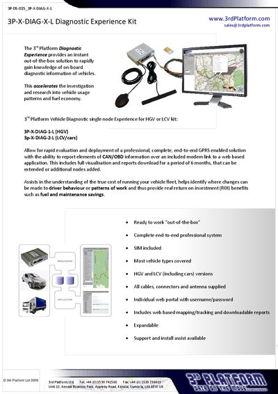 3rd Platform 3P-X-DIAG-X-L Diagnostic Experience Kit Handbook - cover page