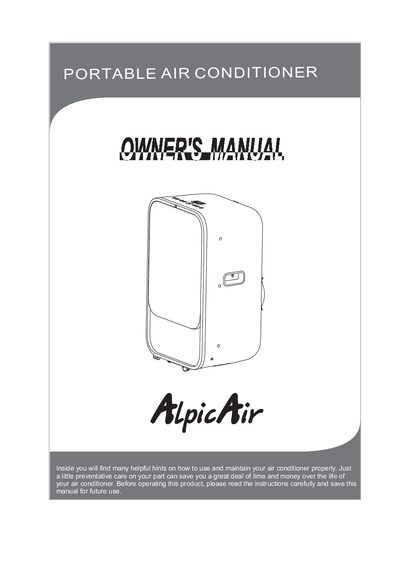 Alpic CS558-U Portable Air Conditioner User Manual