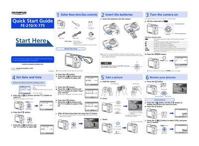 Olympus FE-210/X-775 Quick Start Guide