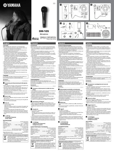 Yamaha DM-105 Microphone User Manual - cover page