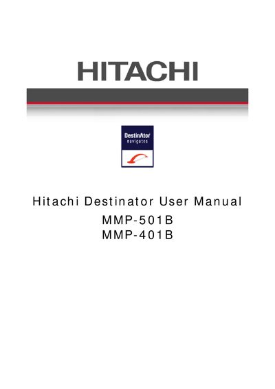 Hitachi DestinatorMMP-501B MMP-401B User Manual - cover page