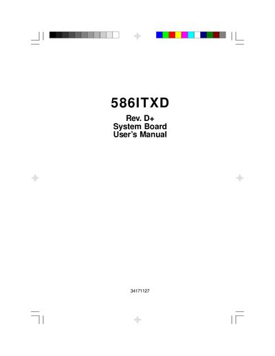 586ITXD System Board User Manual - cover page
