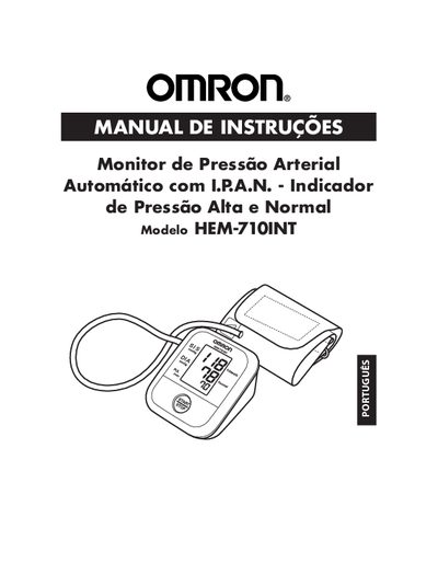 Omron HEM-710INT Blood Pressure Monitor User Manual - cover page