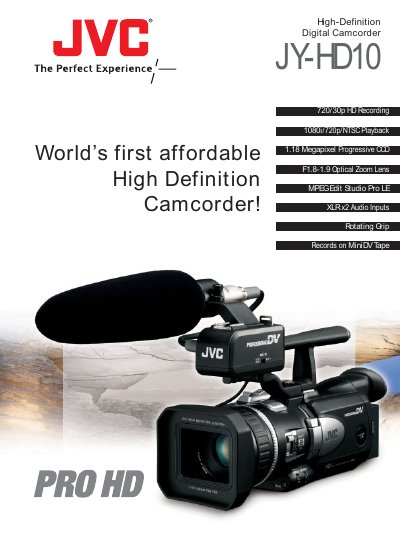 JVC JY‑HD10 Camcorder User Manual