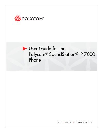Polycom SoundStation IP 7000 Phone User Manual - cover page