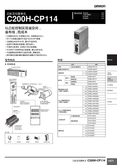 Omron C200H-CP114 Cam Locator Unit Manual - cover page