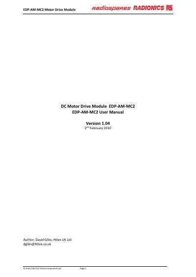 Hitex EDP-AM-MC2 Motor Drive Module User Manual - cover page