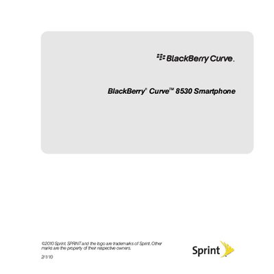 BlackBerry Curve 8530 Smartphone User Manual - cover page