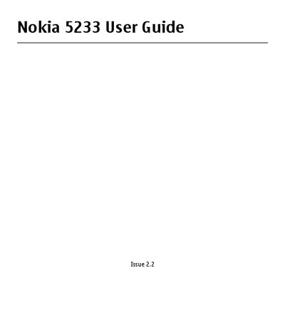 Nokia 5233 User Guide - cover page