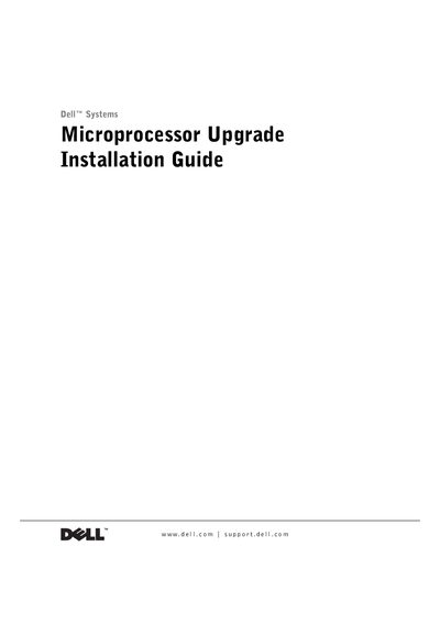 Dell Microprocessor Upgrade Installation Guide - cover page