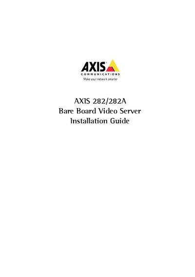 Axis 282/282A Bare Board Video Server Installation Guide - cover page