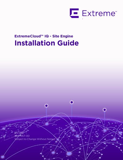 Extreme Networks ExtremeCloud IQ-SiteEngine 21.04.10 Installation Guide - cover page