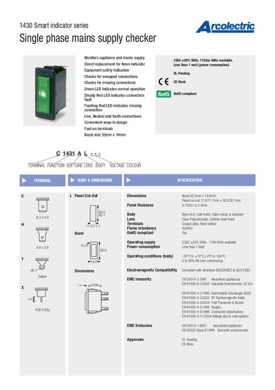 Arcolectric 1430 Smart Indicator Manual - cover page
