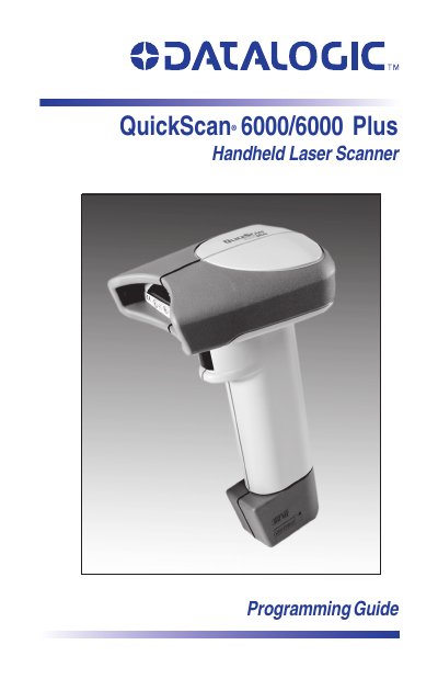 Datalogic QuickScan 6000/6000 Plus Programming Guide - cover page